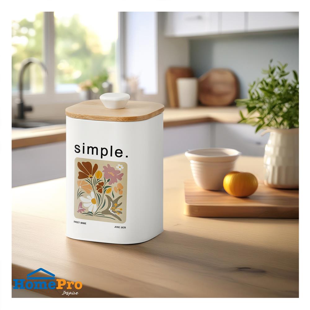 ขวดโหลเหลี่ยมฝาดึง KECH ALL BLOOM SIMPLE SS 1.4 ลิตร