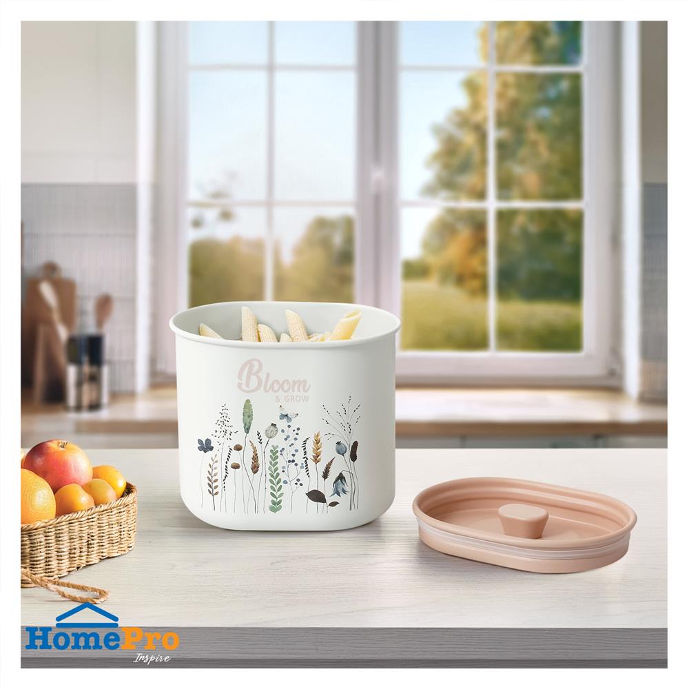 ขวดโหลเหลี่ยมฝาดึง KECH LIRIS 1.1 ลิตร สีชมพู