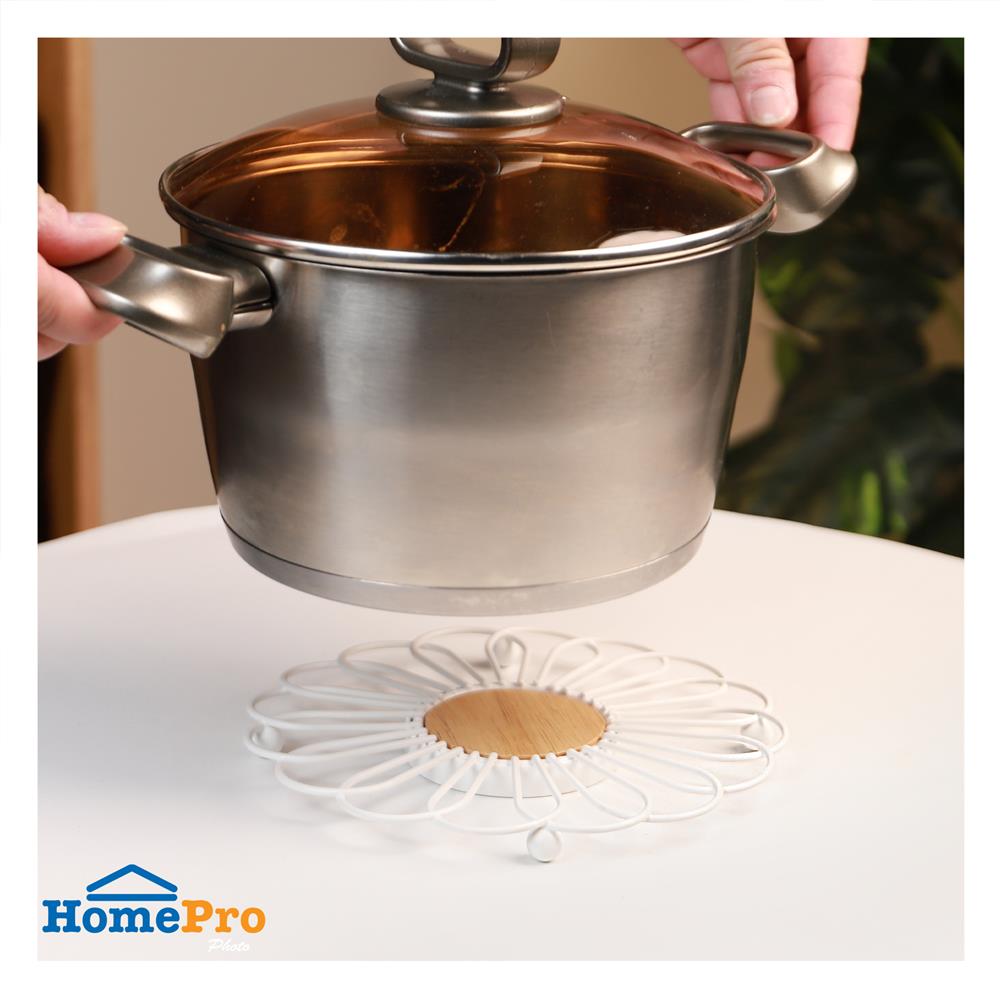 ที่รองภาชนะร้อนกลม KECH FLORIST สีขาว