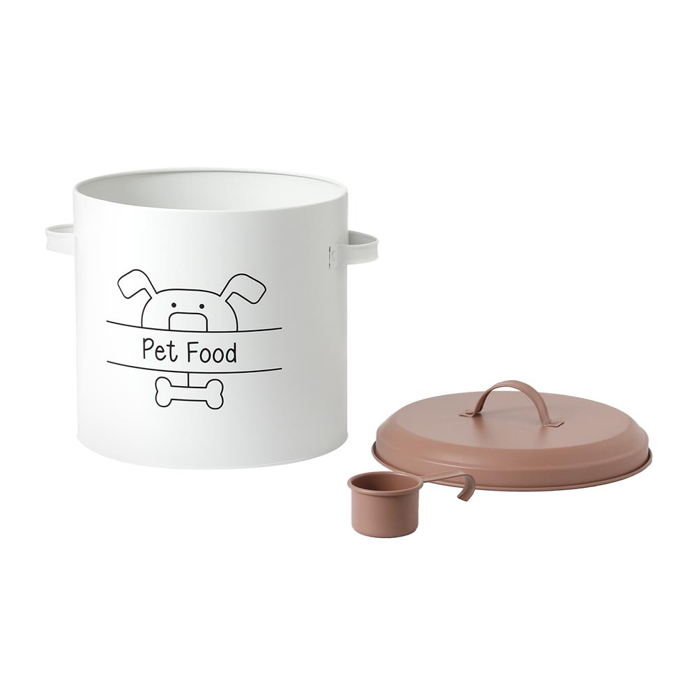 ขวดโหลกลมฝาดึง KECH PET FOOD 9.95 ลิตร สีขาว