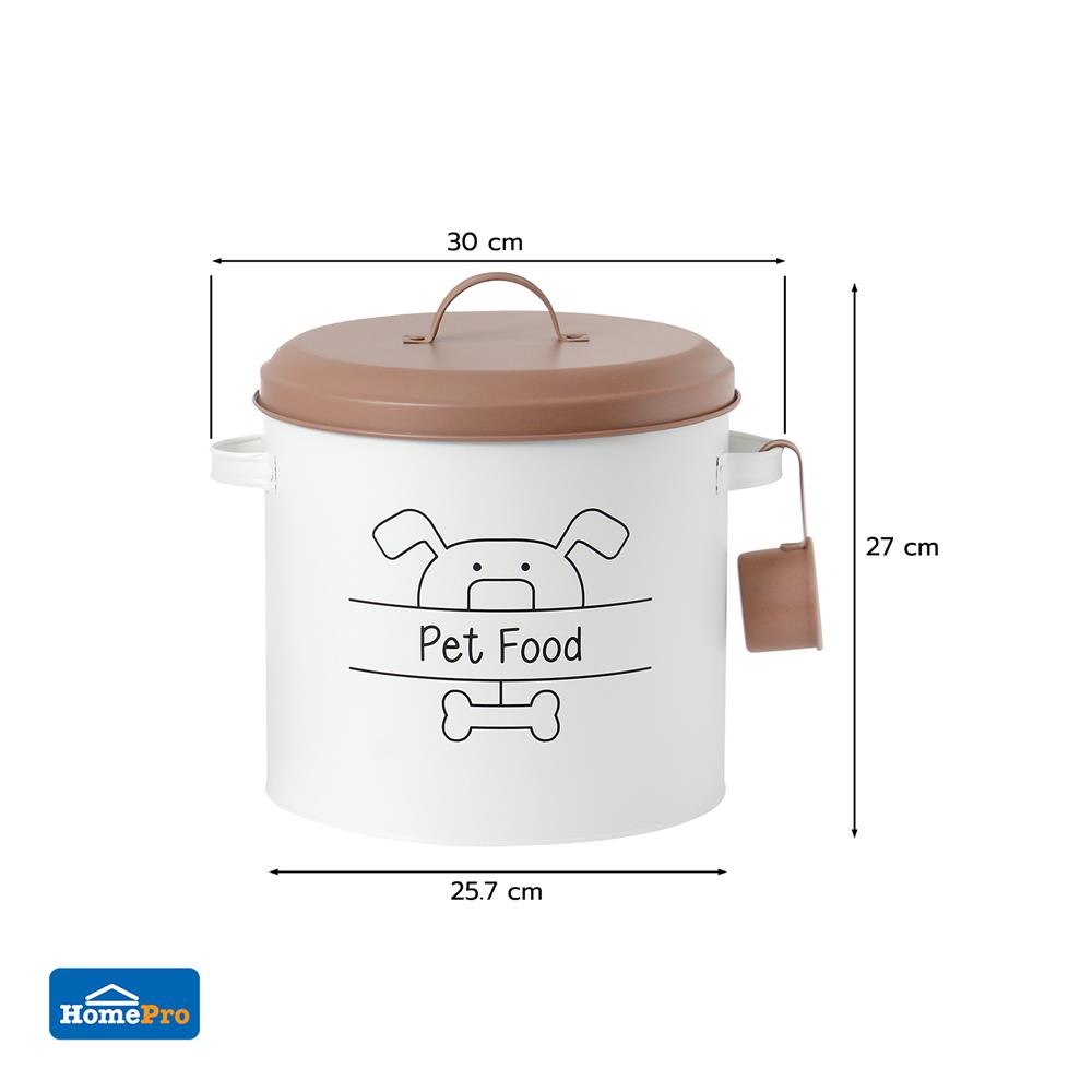 ขวดโหลกลมฝาดึง KECH PET FOOD 9.95 ลิตร สีขาว
