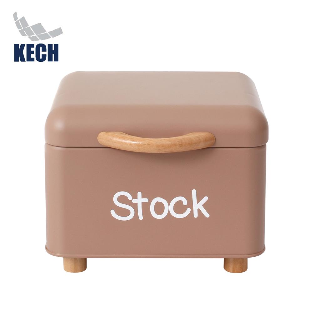 ขวดโหลเหลี่ยมฝาดึง KECH STOCK BOX 2 ลิตร สีน้ำตาล_1
