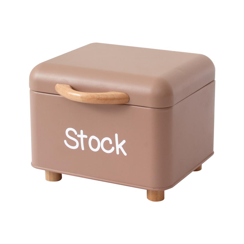 ขวดโหลเหลี่ยมฝาดึง KECH STOCK BOX 2 ลิตร สีน้ำตาล