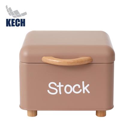 ขวดโหลเหลี่ยมฝาดึง KECH STOCK BOX 2 ลิตร สีน้ำตาล_0