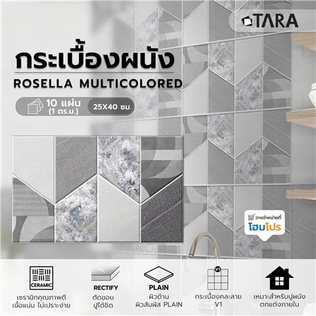 กระเบื้องผนัง 25x40 ซม. TARA โรเซลล่า มัลติคัลเลอร์ 1 ตร.ม._4