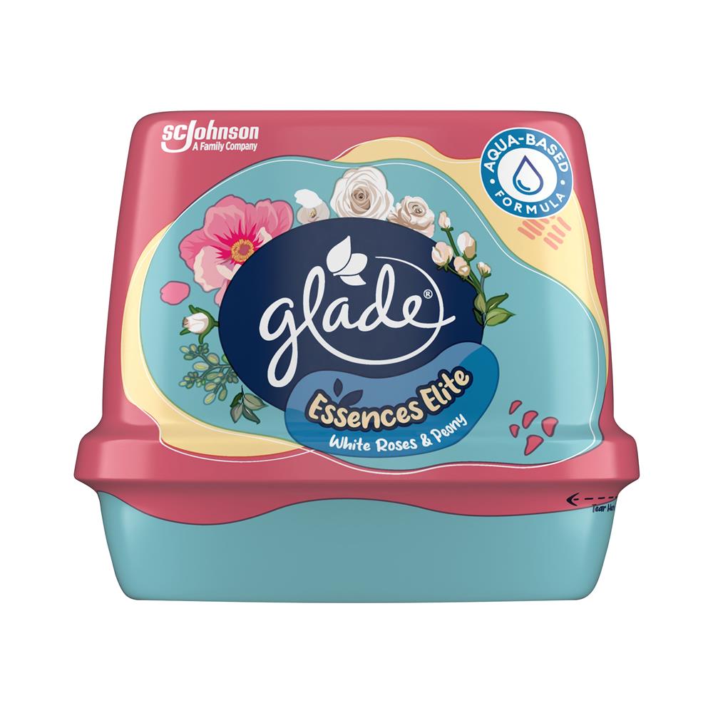 เจลหอมปรับอากาศ GLADE ESSENCE ELITE 180 กรัม กลิ่นไวท์โรสและพีโอนี