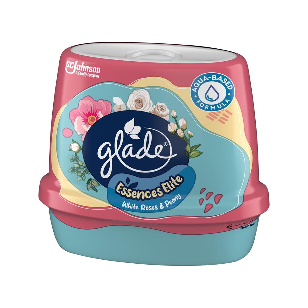 เจลหอมปรับอากาศ GLADE ESSENCE ELITE 180 กรัม กลิ่นไวท์โรสและพีโอนี
