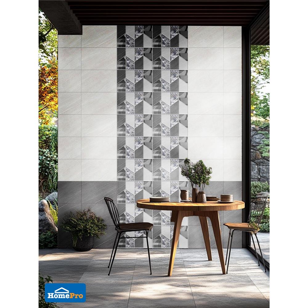 กระเบื้องผนัง 25x40 ซม. TARA โรเซลล่า ไลท์เกรย์ 1 ตร.ม.