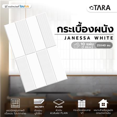 กระเบื้องผนัง 25x40 ซม. TARA เจเนสซ่า ไวท์ 1 ตร.ม._6