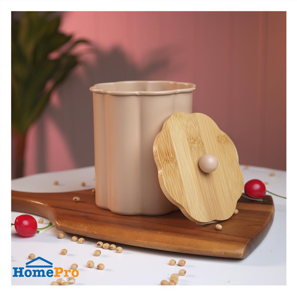 ขวดโหลกลมฝาดึง KECH PETAL 1 ลิตร สีชมพู