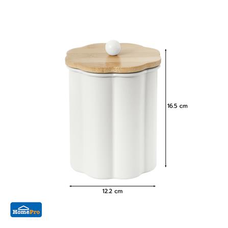 ขวดโหลกลมฝาดึง KECH PETAL 1 ลิตร สีครีม_5