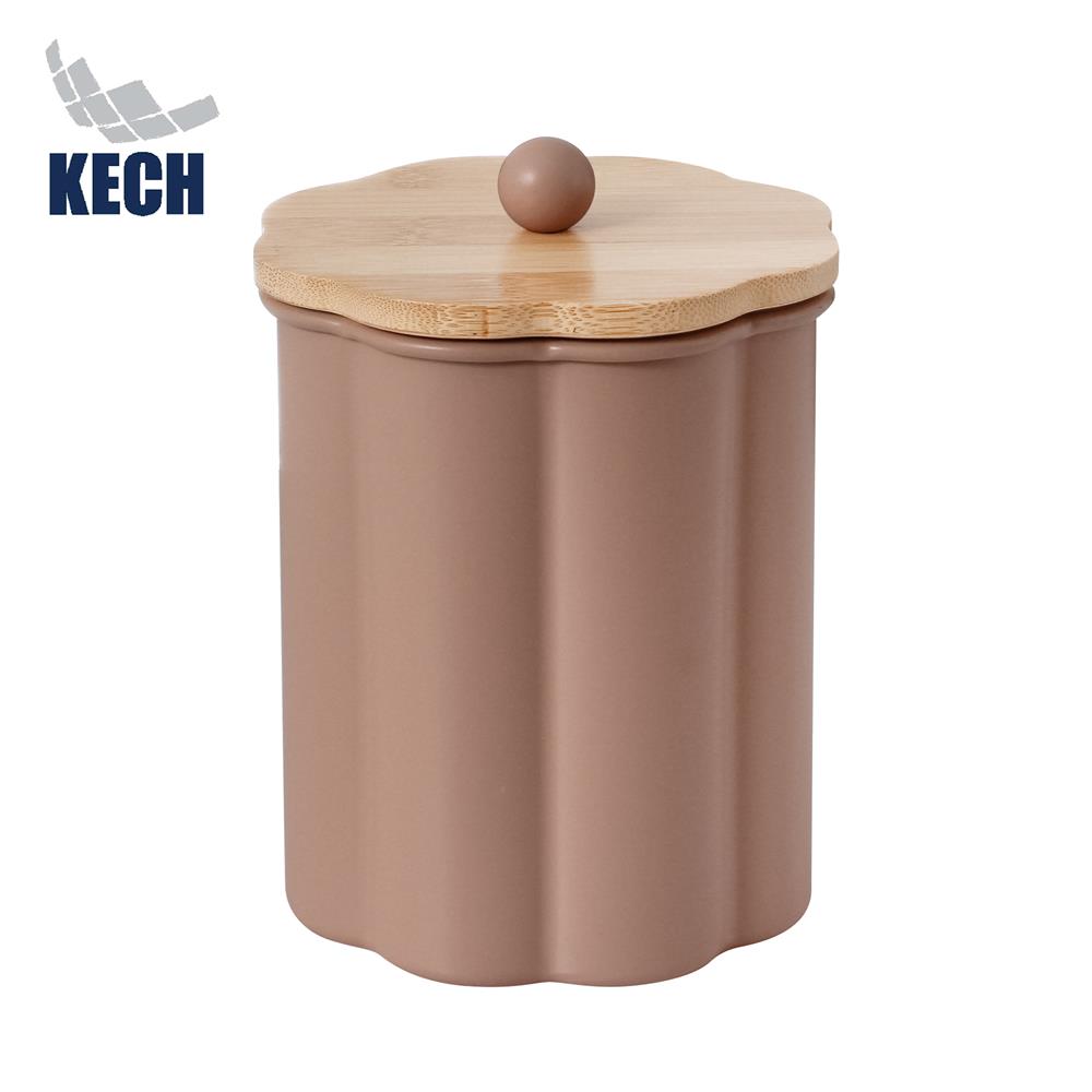 ขวดโหลกลมฝาดึง KECH PETAL 1 ลิตร สีน้ำตาล_1