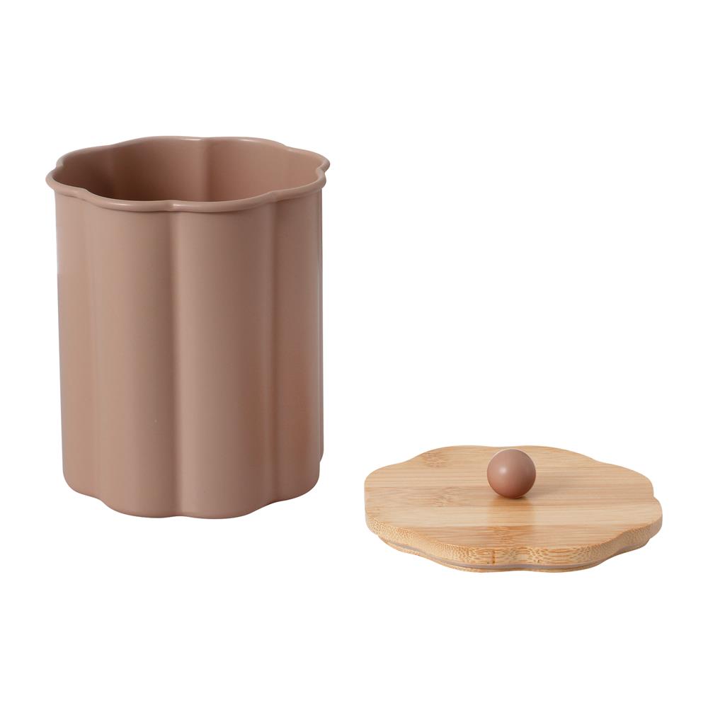 ขวดโหลกลมฝาดึง KECH PETAL 1 ลิตร สีน้ำตาล