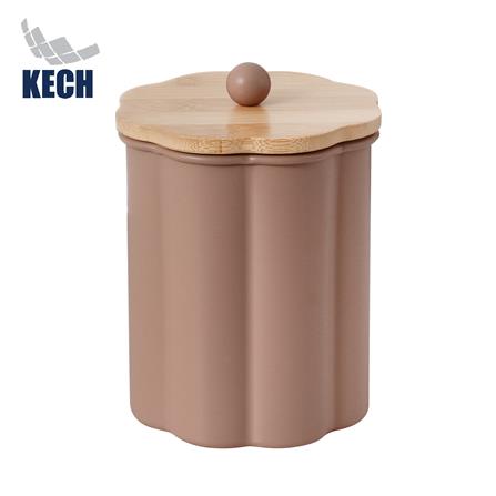 ขวดโหลกลมฝาดึง KECH PETAL 1 ลิตร สีน้ำตาล_0