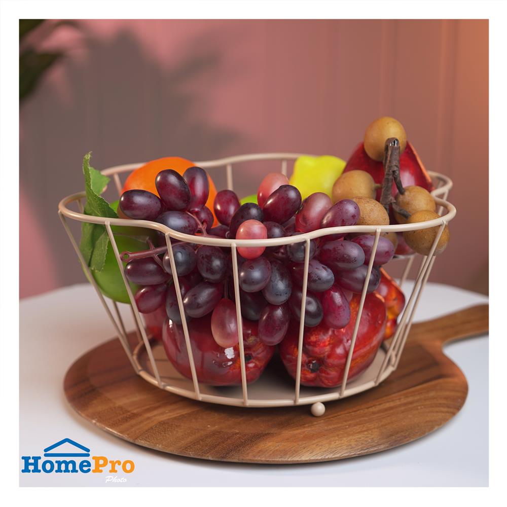 ตะกร้าผลไม้กลม KECH COROLLA 30 ซม. สีชมพู