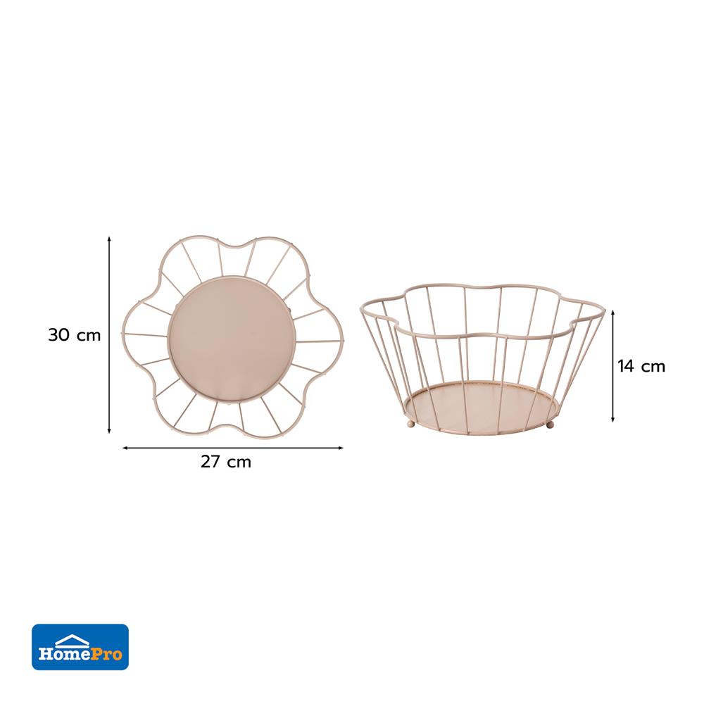 ตะกร้าผลไม้กลม KECH COROLLA 30 ซม. สีชมพู