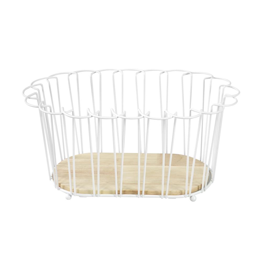 ตะกร้าผลไม้กลม KECH FLORIST 31.5 ซม. สีขาว