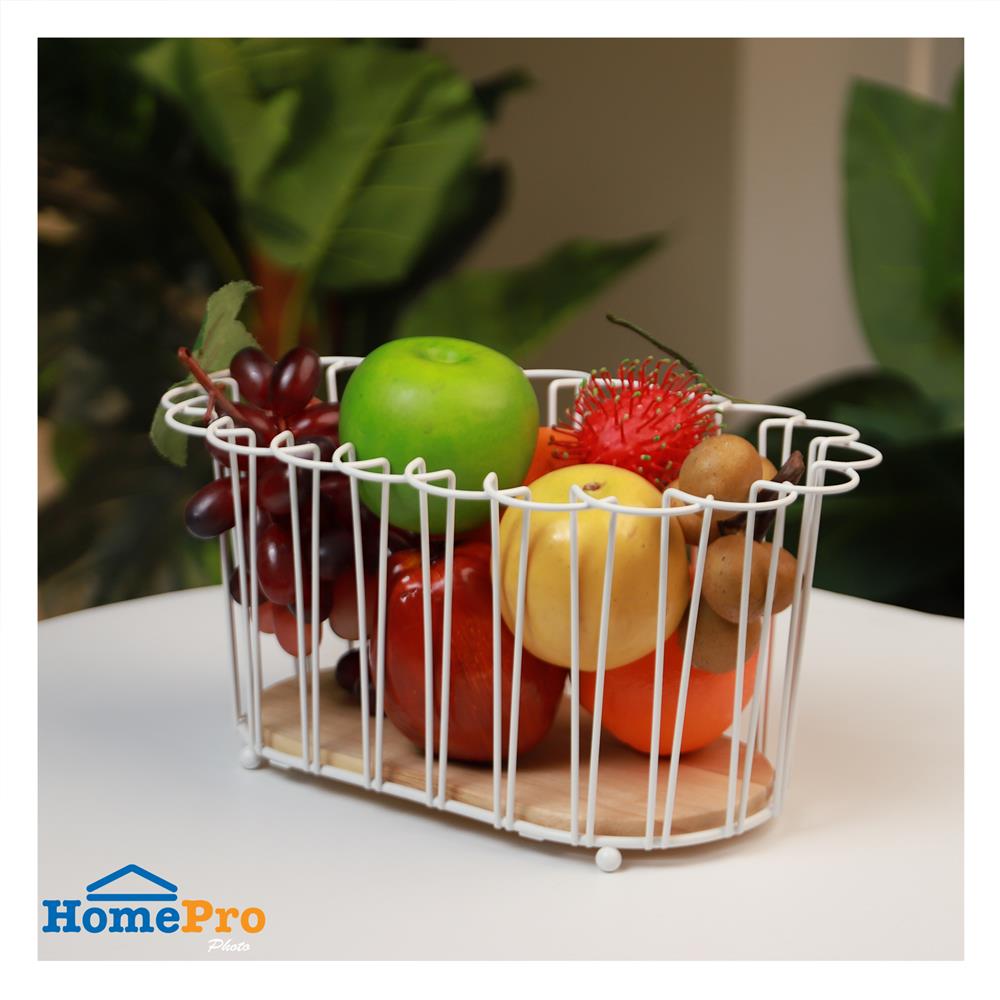 ตะกร้าผลไม้กลม KECH FLORIST 31.5 ซม. สีขาว