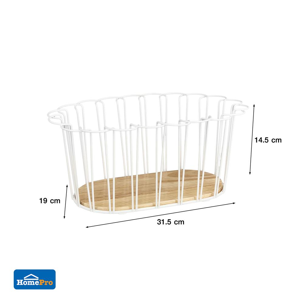 ตะกร้าผลไม้กลม KECH FLORIST 31.5 ซม. สีขาว