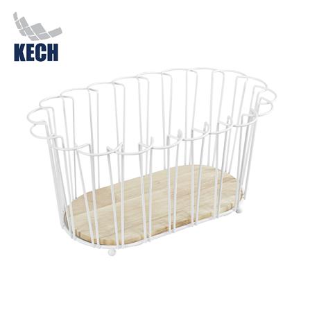 ตะกร้าผลไม้กลม KECH FLORIST 31.5 ซม. สีขาว_0