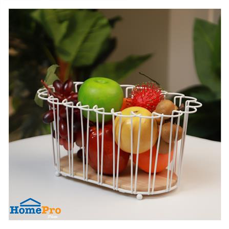 ตะกร้าผลไม้กลม KECH FLORIST 31.5 ซม. สีขาว_4