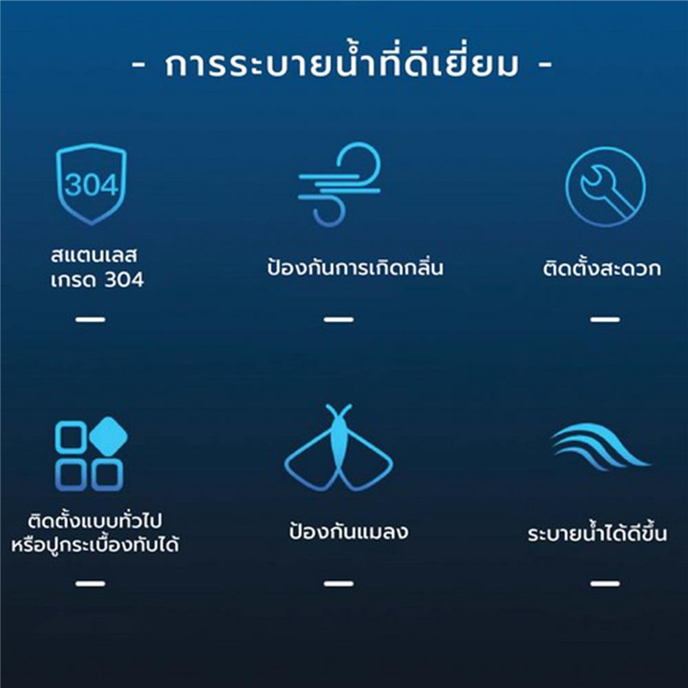 รางน้ำทิ้ง CASSA CL0085 20 ซม. สีเงิน