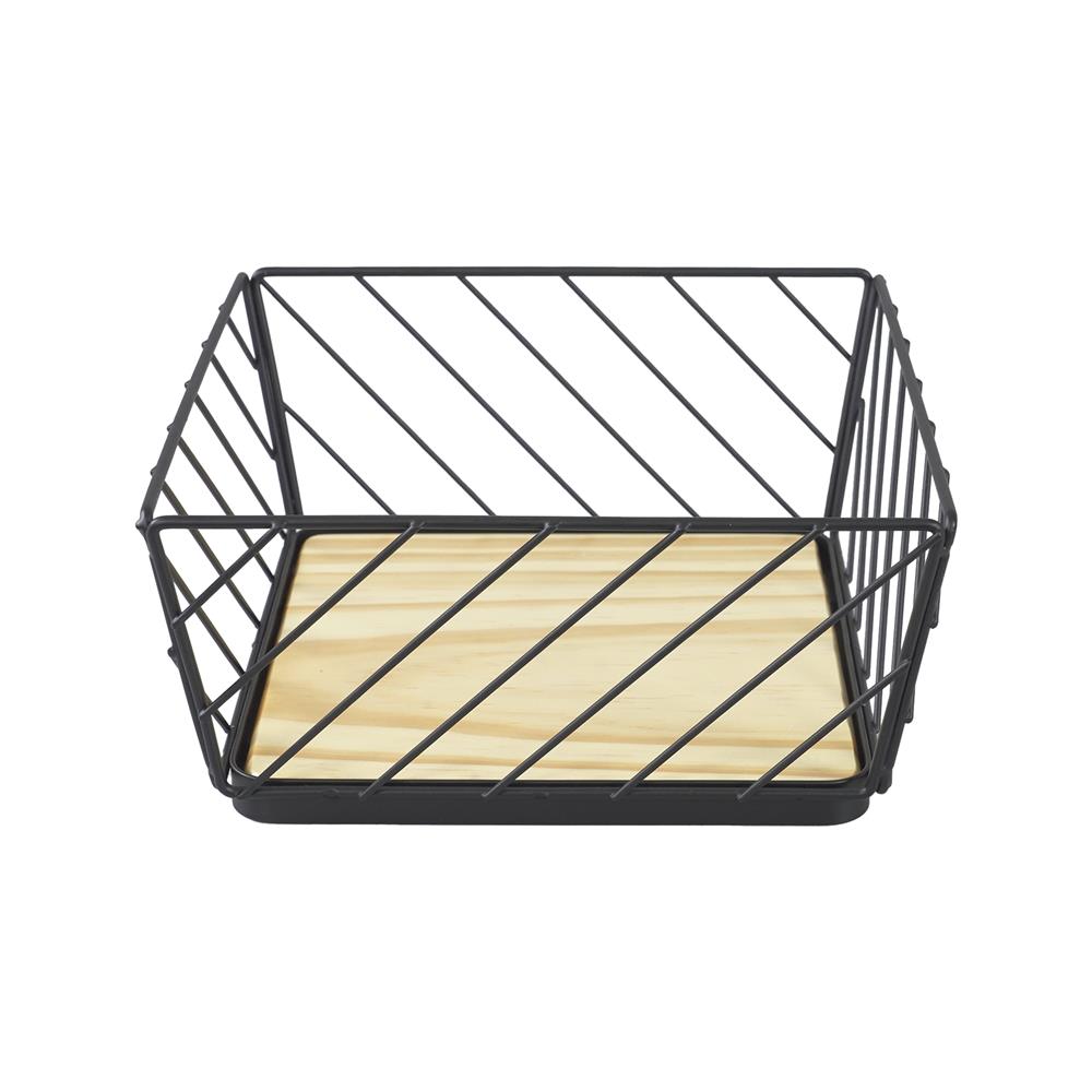 ตะกร้าผลไม้เหลี่ยม 23 ซม. KECH T-CHART สีดำ