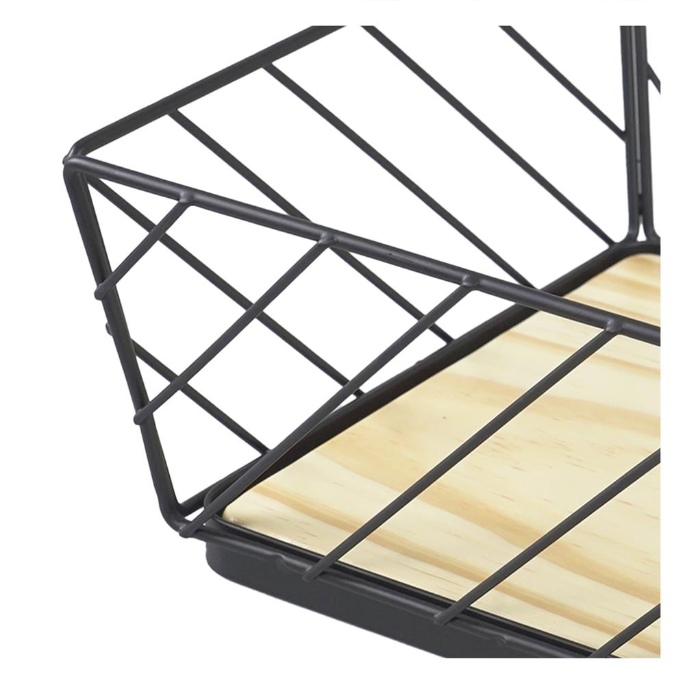 ตะกร้าผลไม้เหลี่ยม 23 ซม. KECH T-CHART สีดำ