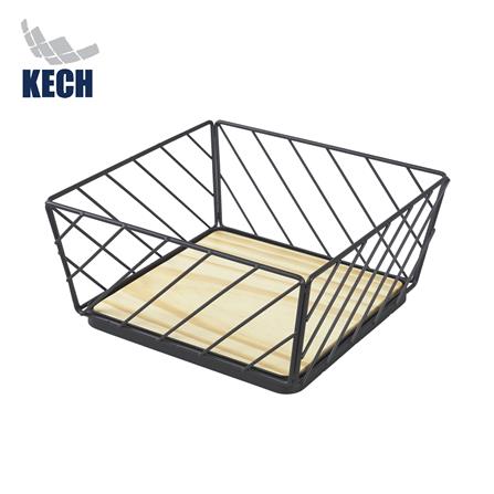 ตะกร้าผลไม้เหลี่ยม 23 ซม. KECH T-CHART สีดำ_0