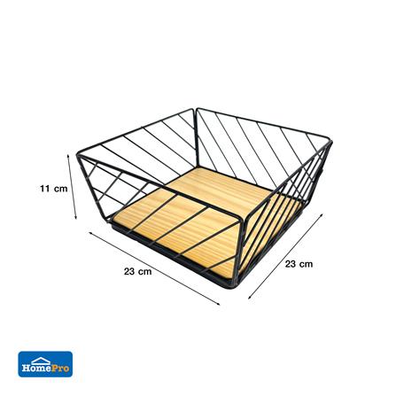 ตะกร้าผลไม้เหลี่ยม 23 ซม. KECH T-CHART สีดำ_5