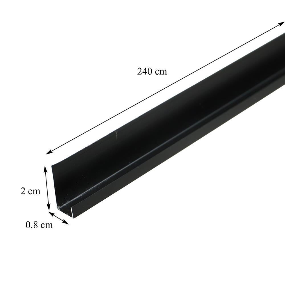 ตัวต่อผนัง อะลูมิเนียม CROBERN JA260 2X0.8X240 ซม. สีดำ