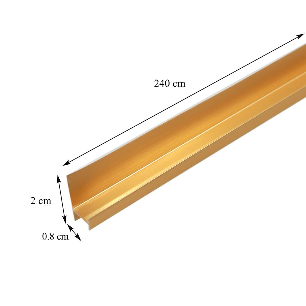 ตัวต่อผนัง อะลูมิเนียม CROBERN JA261 2X0.8X240 ซม. สีทอง