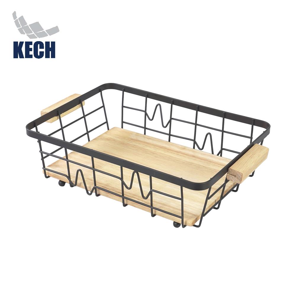 ตะกร้าผลไม้เหลี่ยม KECH T-BOLT 32 ซม. สีดำ_1