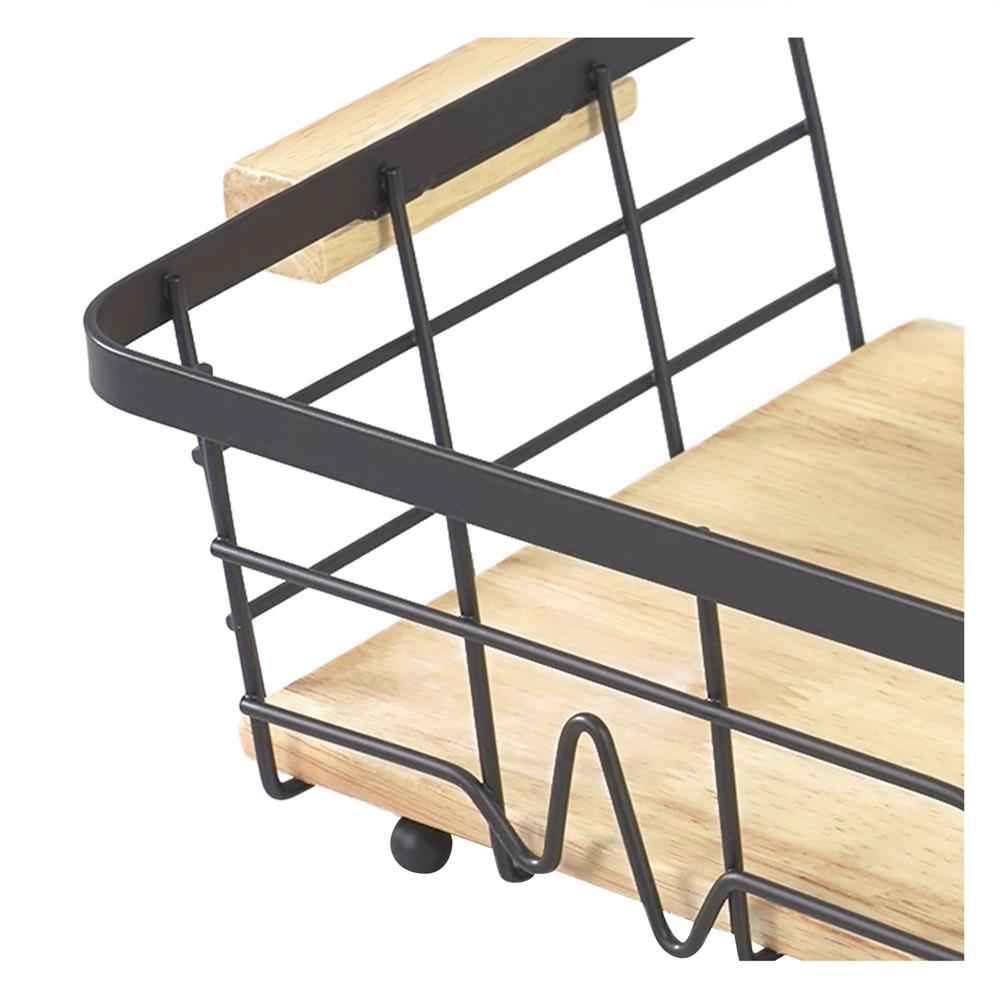 ตะกร้าผลไม้เหลี่ยม KECH T-BOLT 32 ซม. สีดำ