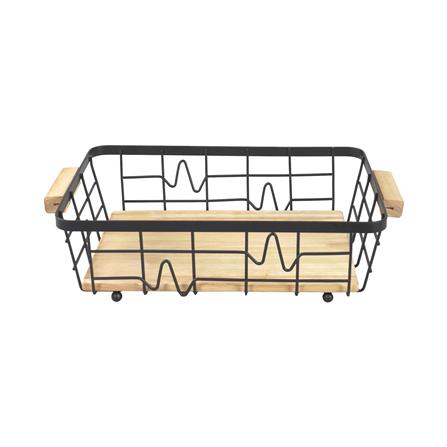 ตะกร้าผลไม้เหลี่ยม KECH T-BOLT 32 ซม. สีดำ_2