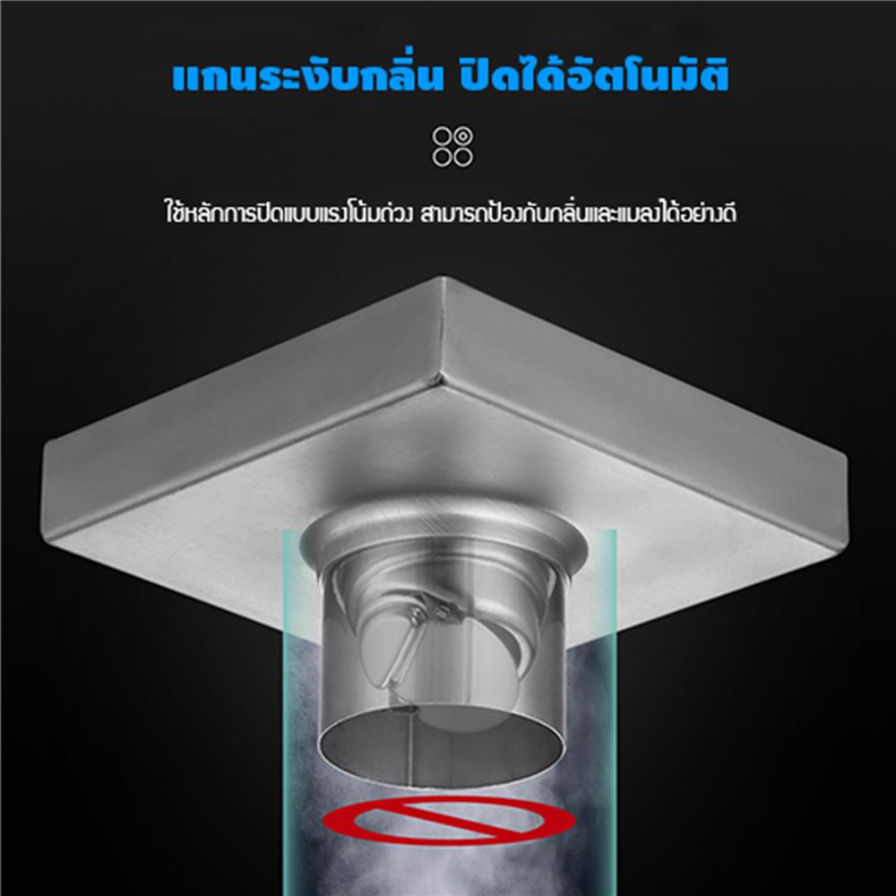 ตะแกรงกันกลิ่นเหลี่ยม CASSA CM0012 15 ซม. สีดำ