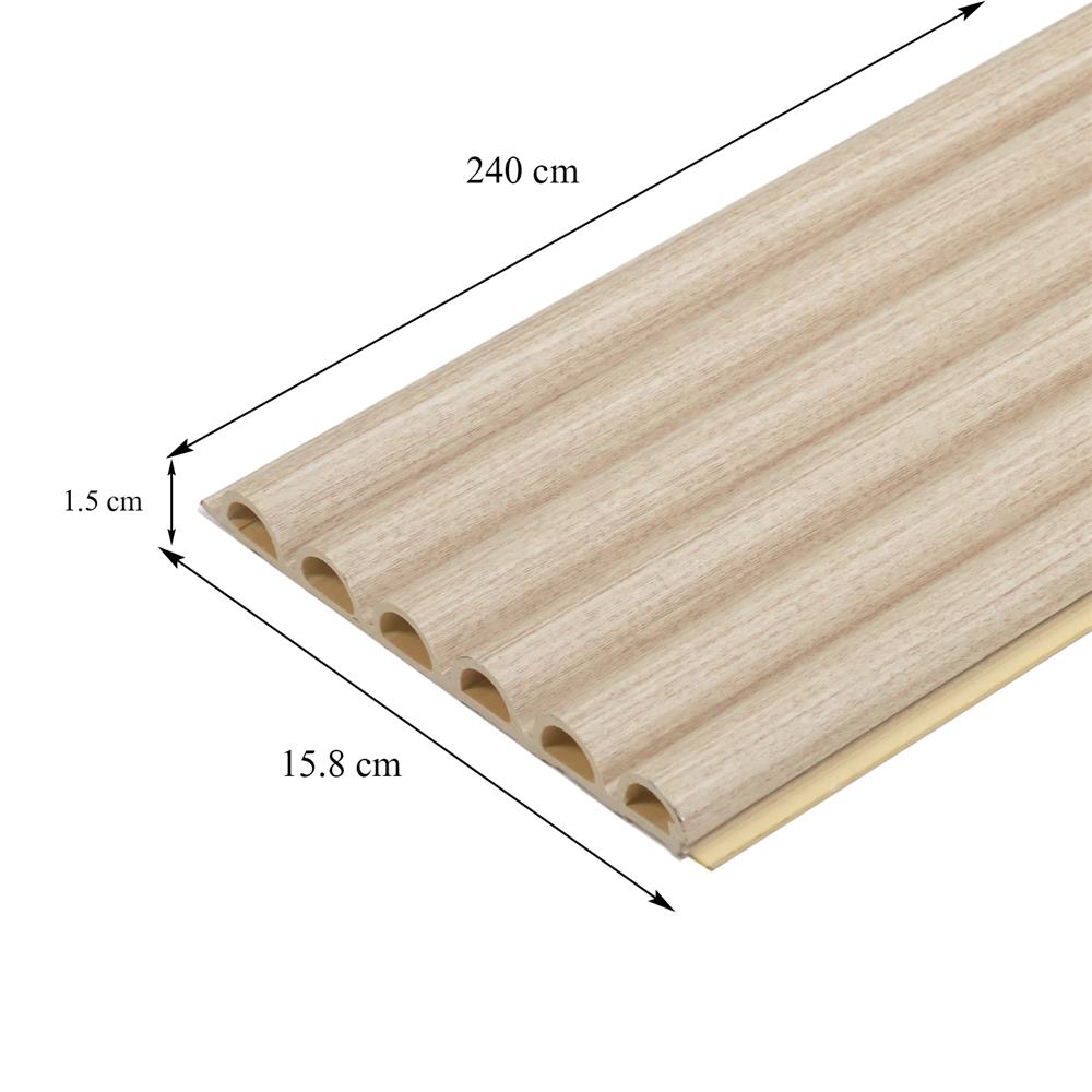 แผ่นผนัง WPC CROBERN FJ2002 WPC02 15.8x1.5x240 ซม. สีขาวลายไม้