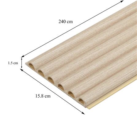 แผ่นผนัง WPC CROBERN FJ2002 WPC02 15.8x1.5x240 ซม. สีขาวลายไม้_5