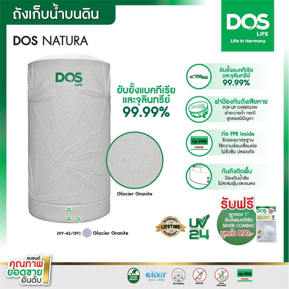 ถังเก็บน้ำ DOS NATURA NANO 1500 ลิตร สี GLACIER GREY