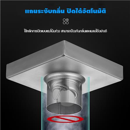 ตะแกรงกันกลิ่นเหลี่ยม CASSA CM0010 12 ซม. สีดำ_2