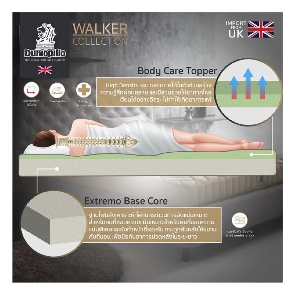 ที่นอน 3.5 ฟุต DUNLOPILLO WALKER พร้อมหมอนหนุน 1 ชิ้น