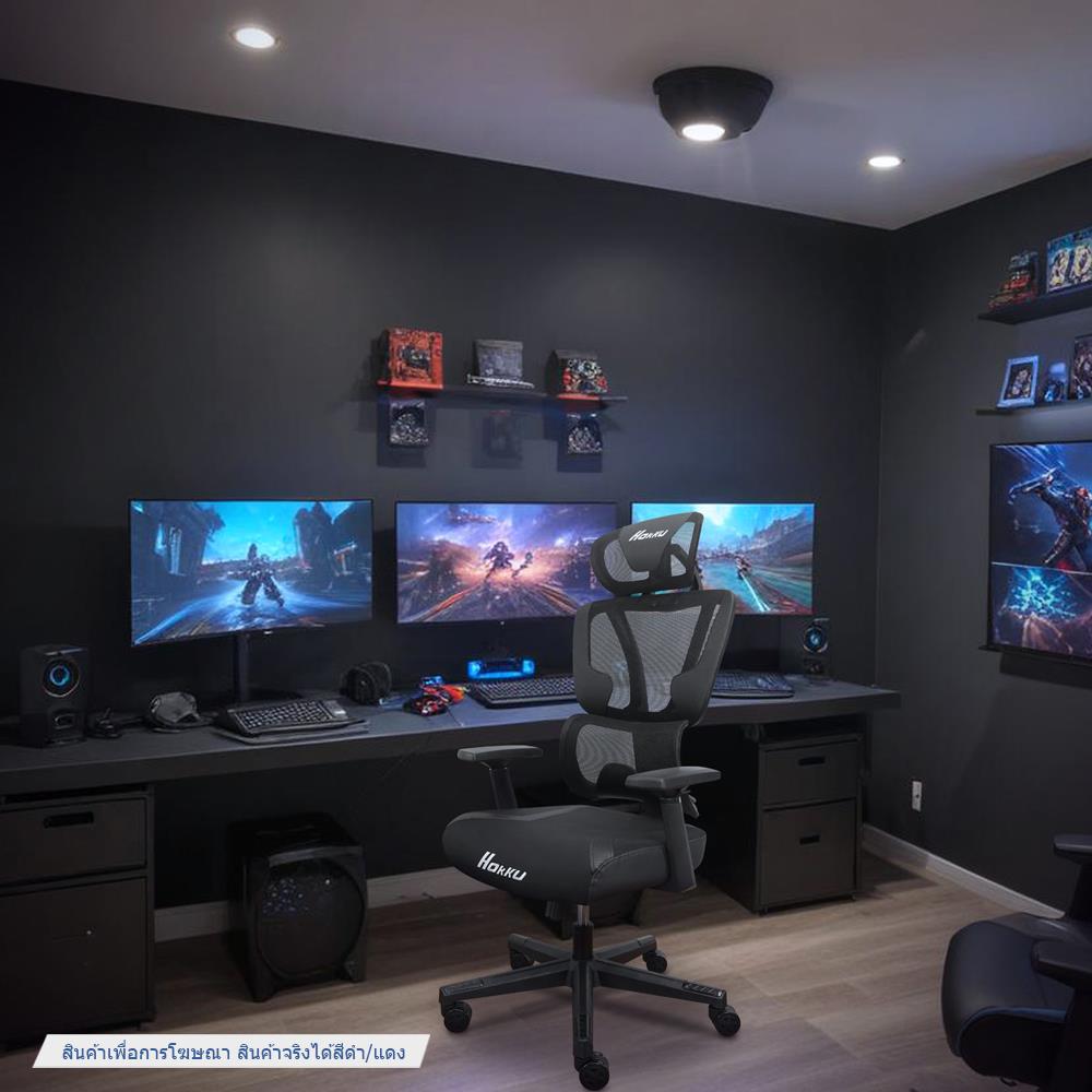 เก้าอี้สุขภาพ SURE HOKKU PL-41GM สีดำ/แดง