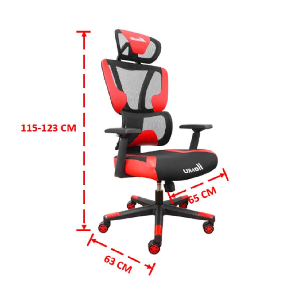 เก้าอี้สุขภาพ SURE HOKKU PL-41GM สีดำ/แดง