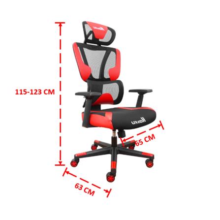 เก้าอี้สุขภาพ SURE HOKKU PL-41GM สีดำ/แดง_11