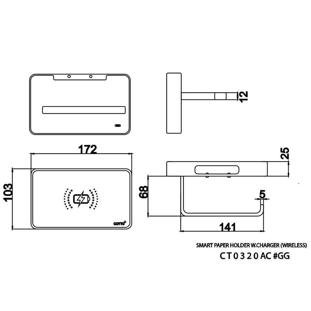 ที่ใส่กระดาษทิชชู่ COTTO CT0320AC(GG) สีดำ