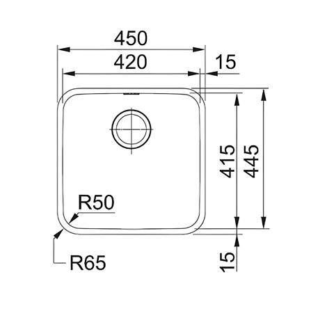 ซิงค์ฝัง 1 หลุม FRANKE BCX 110-42 SV U สีเงิน 45 ซม._2