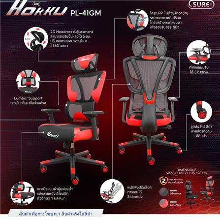 เก้าอี้สุขภาพ SURE HOKKU PL-41GM สีดำ_7