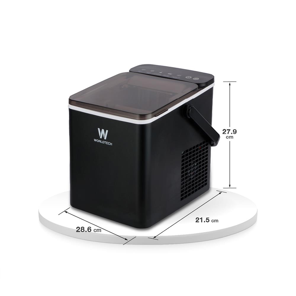 เครื่องทำน้ำแข็งอัตโนมัติ WORLDTECH WT-IM600A 1.2 ลิตร สีดำ