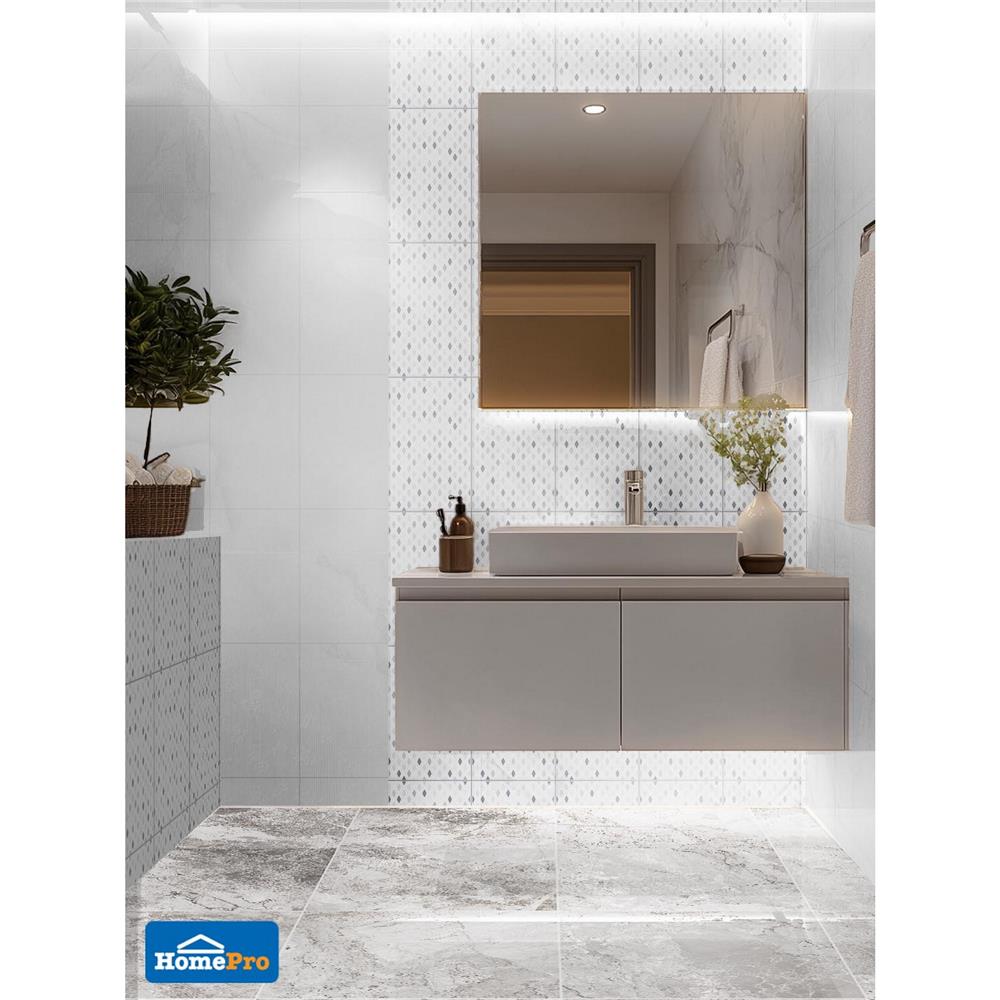 กระเบื้องผนัง 8x12 นิ้ว CARAMO บอลลี่ เทาอ่อน A 1 ตร.ม.