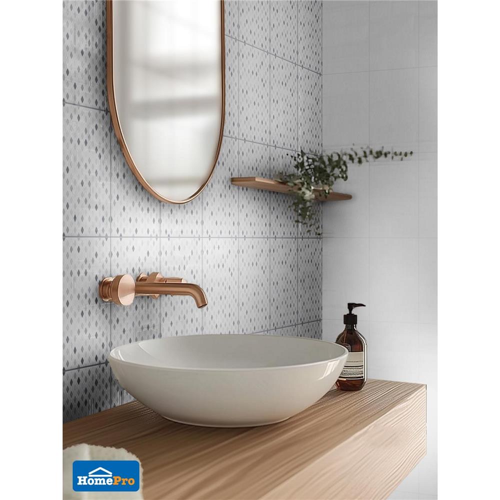 กระเบื้องผนัง 8x12 นิ้ว CARAMO บอลลี่ เทาอ่อน A 1 ตร.ม.